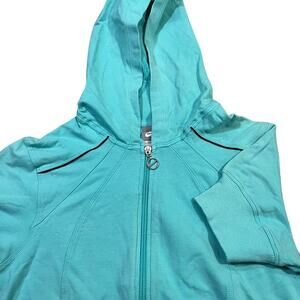 Nike Hooded Zip Sweatshirt Women M‎ Short Sleeve Athletic Workout Green